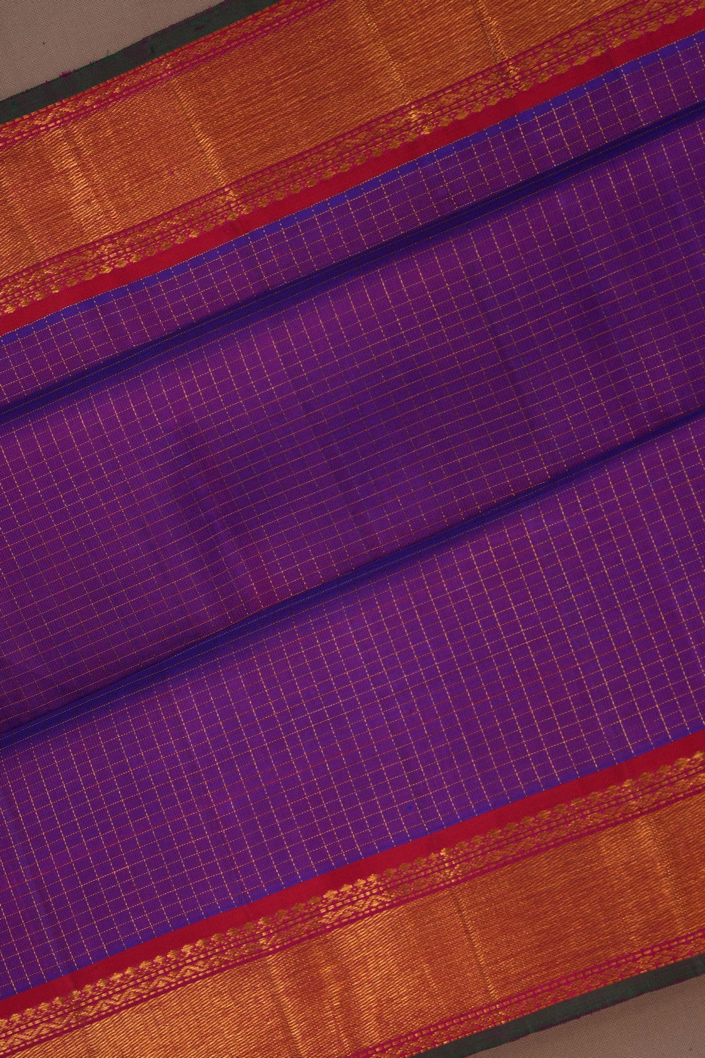 Image of Arani Silk Kattam Purple Saree